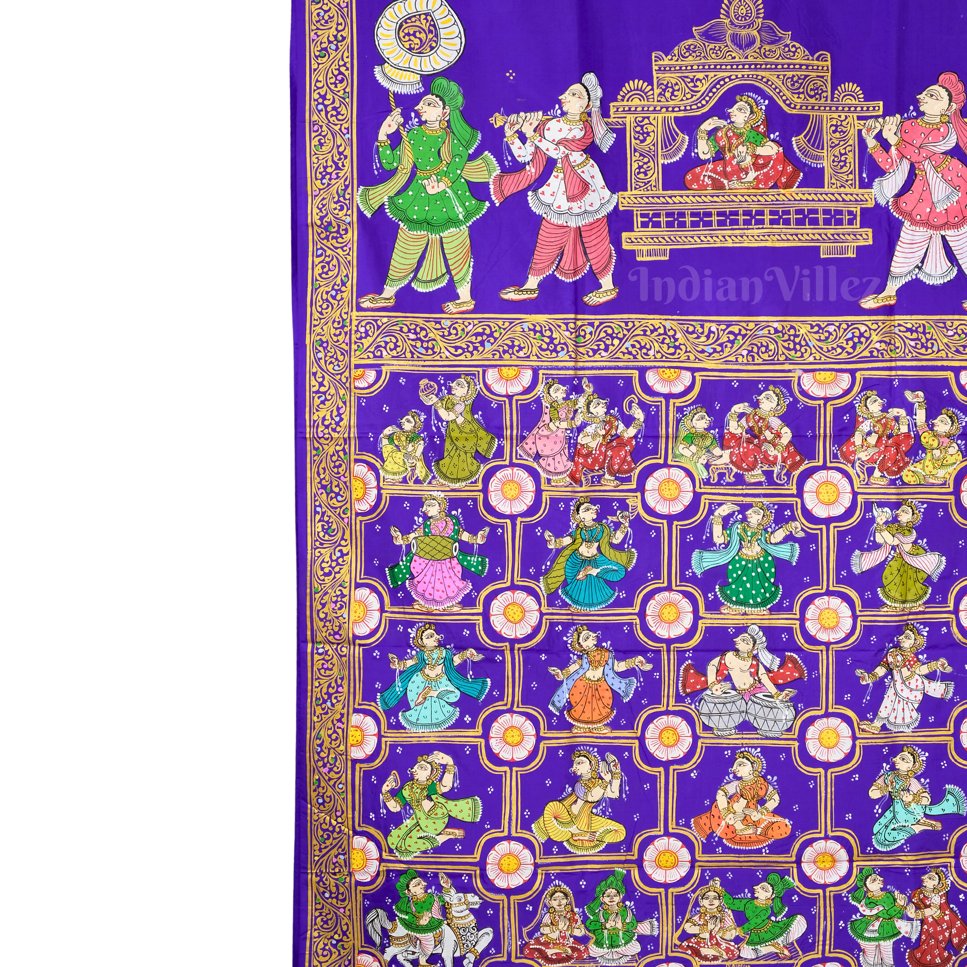 Blue Doli Barat With Nartaki Theme Pattachitra Saree