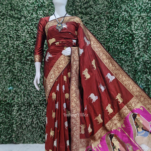Exclusive Bridal Brocade Banarasi Silk Saree with Sringar and Pichwai Work