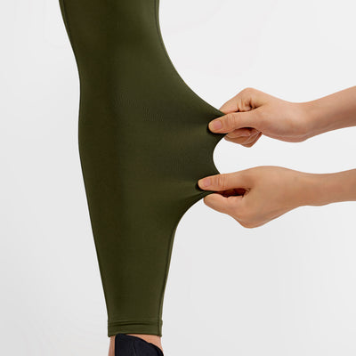 Cargo Pocket Long Bodysuit - Dark Olive Green