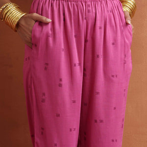 trueBrowns Pink Print Kaftan Kurta Co-ord Set