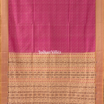Pink Kalyani Bomkai Exclusive Designer Sambalpuri Silk Saree