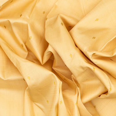 Sandal Handloom Kanchipuram Silk Saree With Zari Buttas