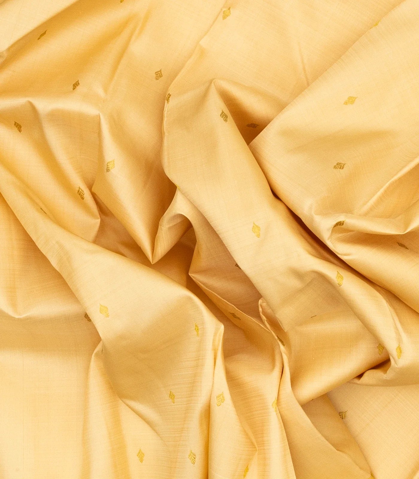 Sandal Handloom Kanchipuram Silk Saree With Zari Buttas