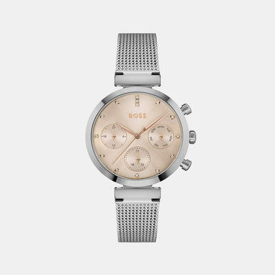 Flawless Women Quartz Rose Gold Dial Chronograph Mesh Watch 1502625