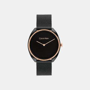 Ck Adorn Women Quartz Black Dial Analog Mesh Watch 25200272