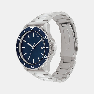 Aqueous Men Quartz Blue Dial Analog Stainless Steel Watch 25200385