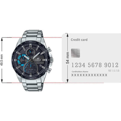 Edifice Men Quartz Black Dial Chronograph Stainless Steel Watch ED567