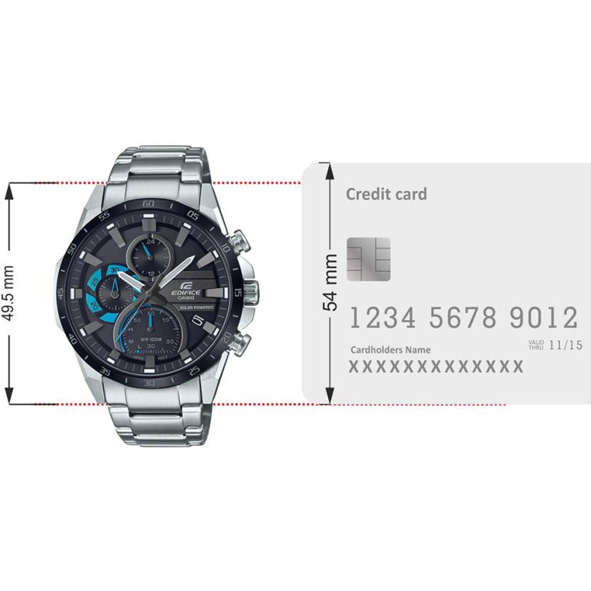 Edifice Men Quartz Black Dial Chronograph Stainless Steel Watch ED567