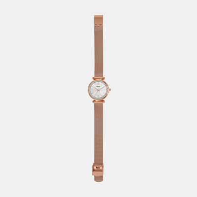 Carlie Women Quartz Silver Dial Analog Stainless Steel Watch ES5314SET