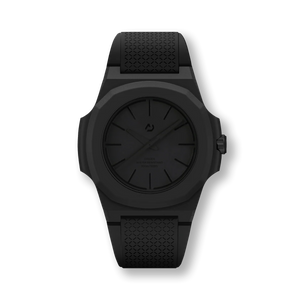 Nuun Official Origen Midnight Men Analogue Watch With Nanotech Silicon Strap Black Marker - Origen Midnight