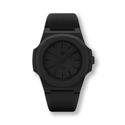 Nuun Official Origen Midnight Men Analogue Watch With Nanotech Silicon Strap Black Marker - Origen Midnight