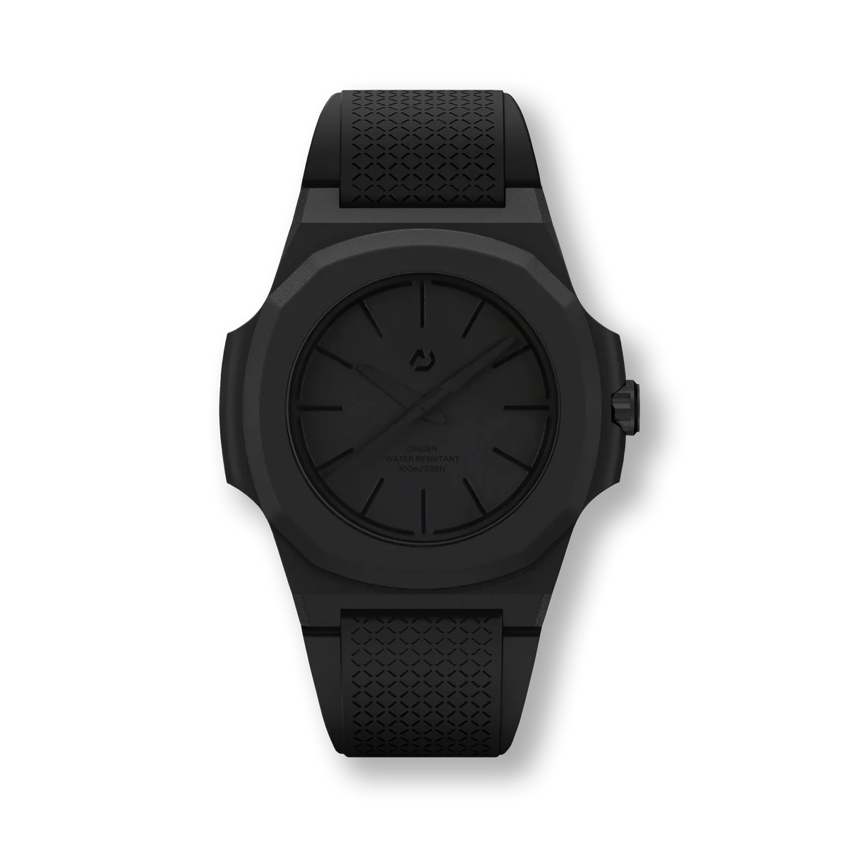 Nuun Official Origen Midnight Men Analogue Watch With Nanotech Silicon Strap Black Marker - Origen Midnight
