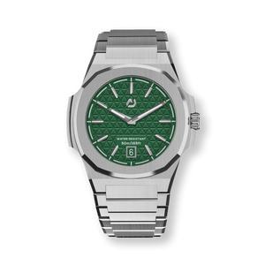 Nuun Official MT Silver Men Analogue Watch Green Dial With Silver Marker - MT Silver 40.5mm