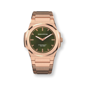 Nuun Official MS Rosegold Men Analogue Watch Green Dial With Gold Marker - MS Rosegold 38mm