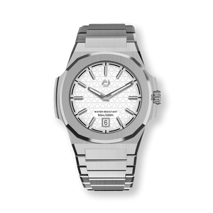 Nuun Official MT Silver Men Analogue Watch White Dial With Silver Marker - MT Silver 40.5mm