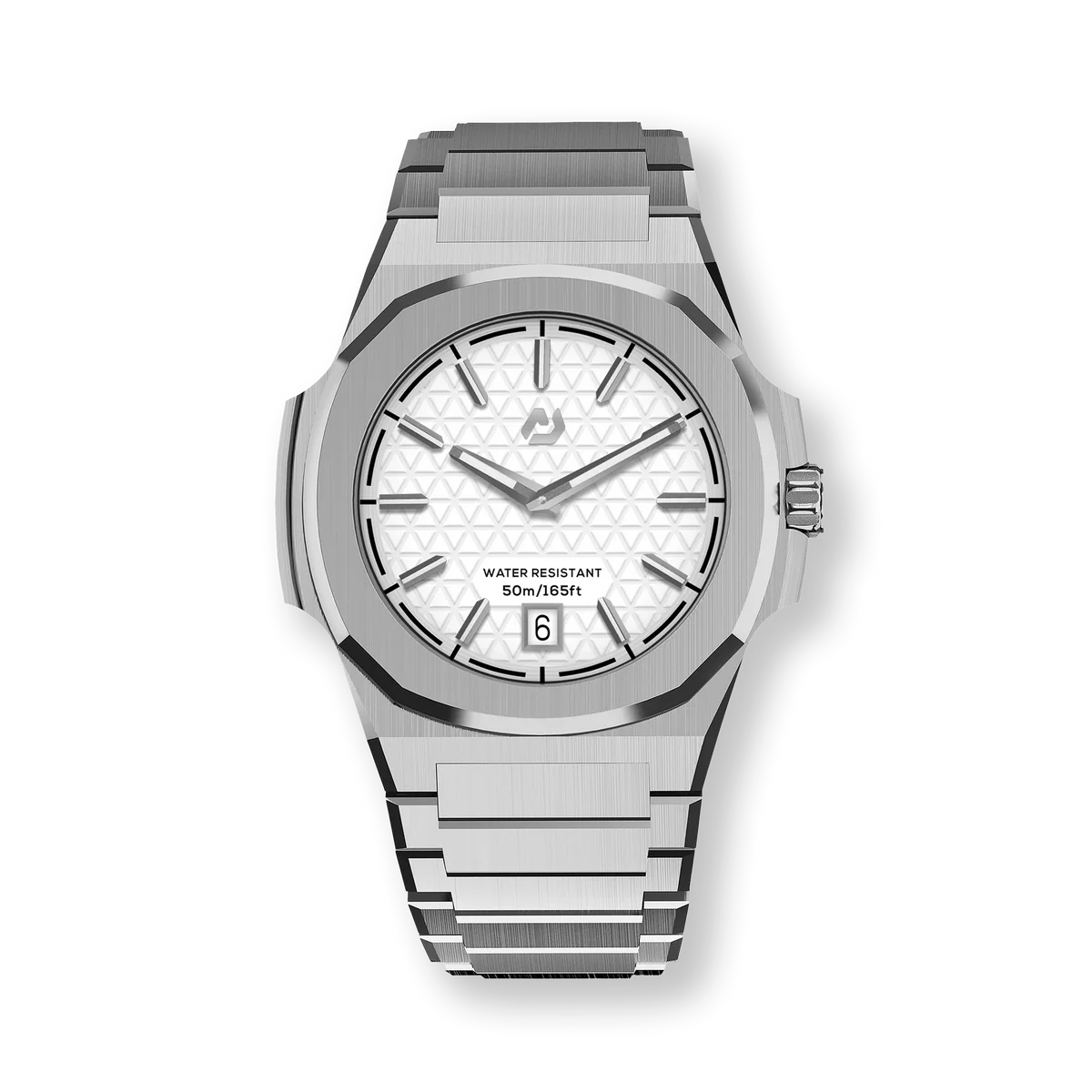 Nuun Official MT Silver Men Analogue Watch White Dial With Silver Marker - MT Silver 40.5mm
