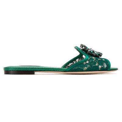 Dolce & Gabbana Slippers in lace with crystals