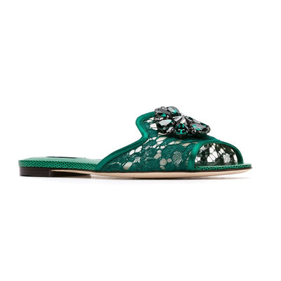 Dolce & Gabbana Slippers in lace with crystals