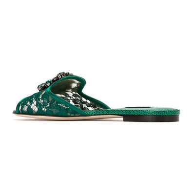 Dolce & Gabbana Slippers in lace with crystals