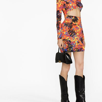 Dsquared2 Printed cut-out short dress