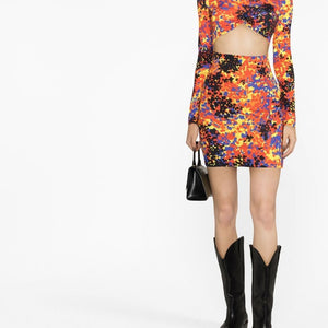 Dsquared2 Printed cut-out short dress