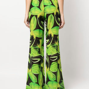 Louisa Ballou Printed wide leg trousers
