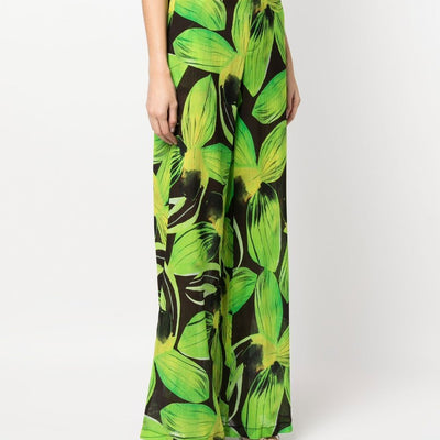 Louisa Ballou Printed wide leg trousers