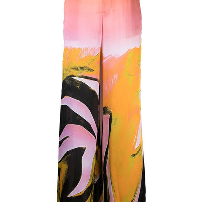 Louisa Ballou Printed wide leg trousers