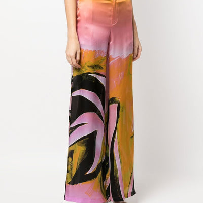 Louisa Ballou Printed wide leg trousers
