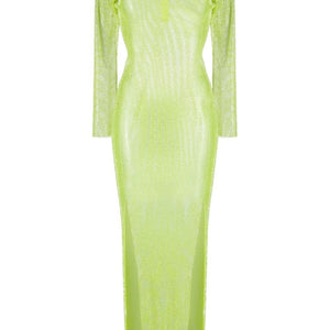 Santa Brand Rhinestones embellished long dress