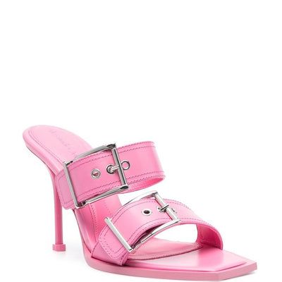 Alexander McQueen 100mm Buckle Leather Sandals