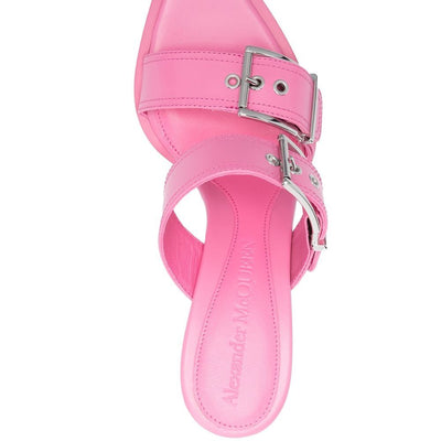 Alexander McQueen 100mm Buckle Leather Sandals