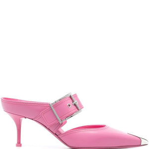 Alexander McQueen 75mm Metallic toe-cap Detail Mules
