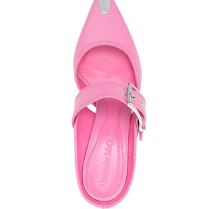 Alexander McQueen 75mm Metallic toe-cap Detail Mules