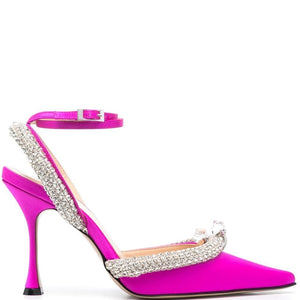 Mach & Mach crystal-embellished slingback pumps
