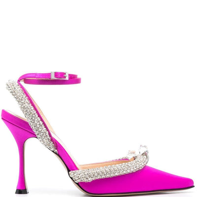 Mach & Mach crystal-embellished slingback pumps