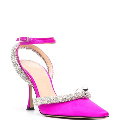 Mach & Mach crystal-embellished slingback pumps