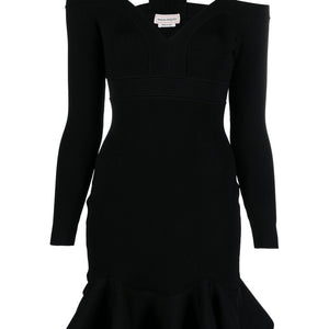 Alexander McQueen Short knitted dress with V-neck