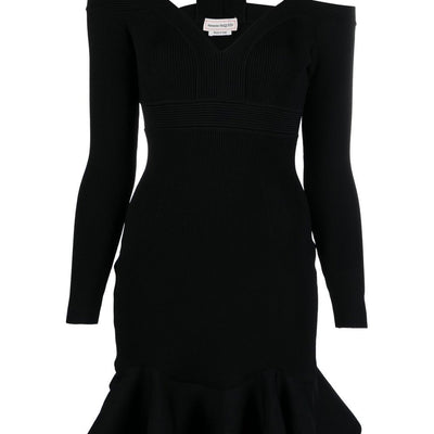 Alexander McQueen Short knitted dress with V-neck
