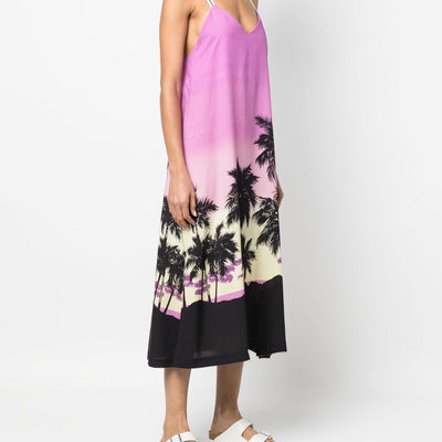 Palm Angels Sunset print midi dress