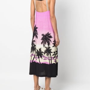 Palm Angels Sunset print midi dress