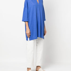 Majestic 3/4 Sleeve Linen Blend Tunic Dress
