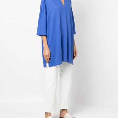 Majestic 3/4 Sleeve Linen Blend Tunic Dress