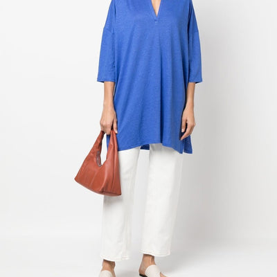 Majestic 3/4 Sleeve Linen Blend Tunic Dress