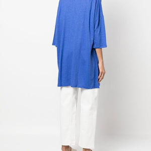 Majestic 3/4 Sleeve Linen Blend Tunic Dress