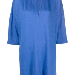 Majestic 3/4 Sleeve Linen Blend Tunic Dress