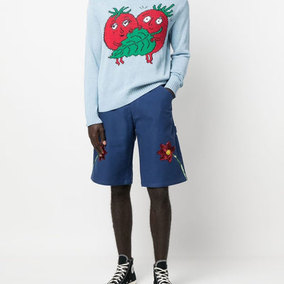 Sky High Farm Workwear Embroidered denim shorts