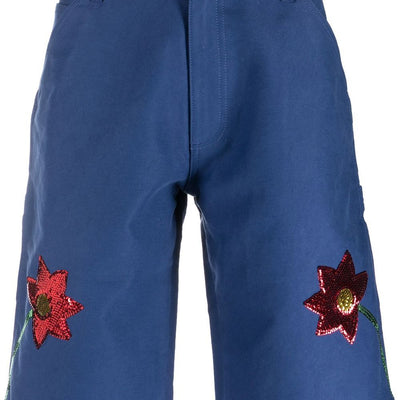 Sky High Farm Workwear Embroidered denim shorts