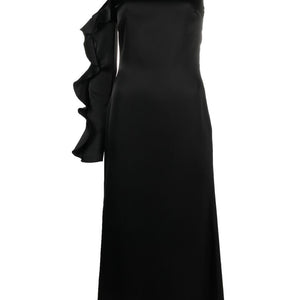 David Koma Ruffle detail one shoulder midi dress