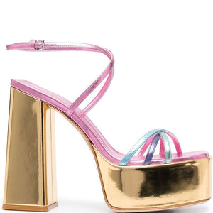 Haus Of Honey Wannabe Mirror Leather Sandals